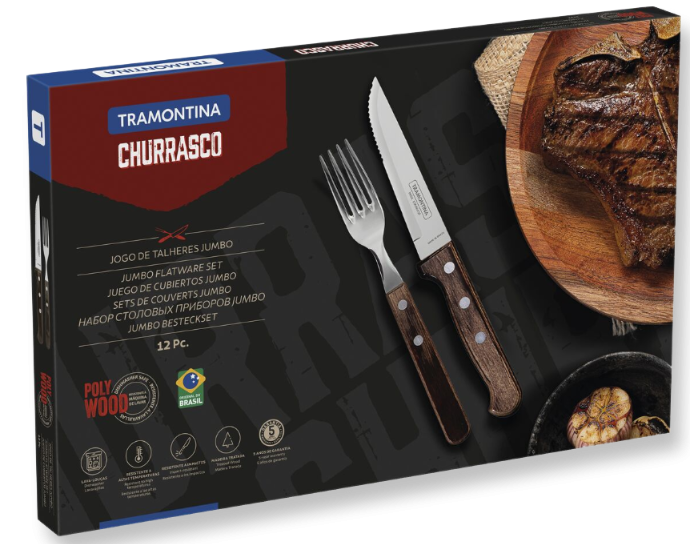 Jogo Churrasco Tramontina Inox 21198/976 12 Peças