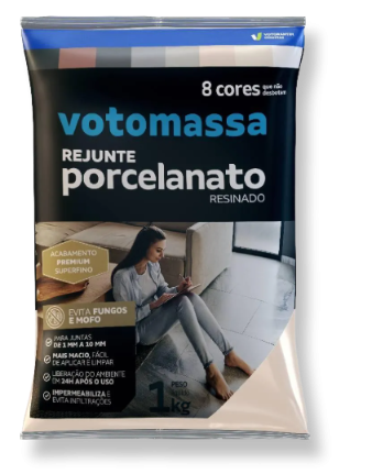 Rejunte Votomassa p/ Porcelanato/Piso Cor: Cinza e Corda 1kg.