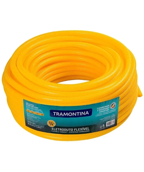 Eletroduto Corrugado Amarelo 3/4 Tramontina 1mt