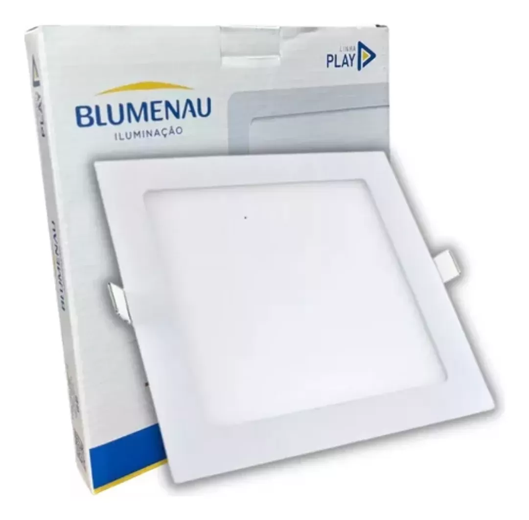 Painel Led Embutir 30 X 30 24w 6.500k Blumenau Branco Ferro
