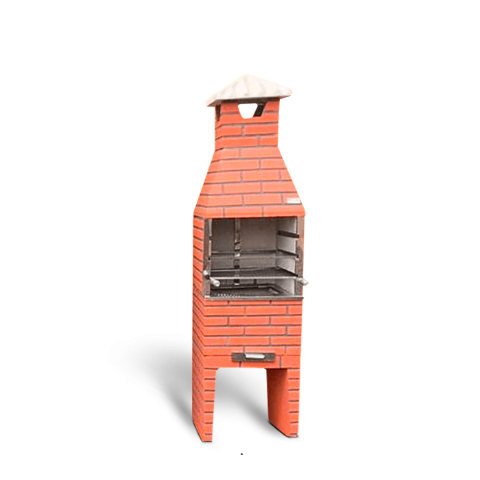 Churrasqueira Arearty 75cm para 5 Espetos Tijolo Vermelha